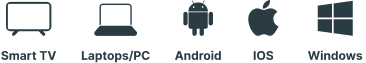 Smart TV, computer, Android and Apple devices